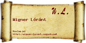 Wigner Lóránt névjegykártya