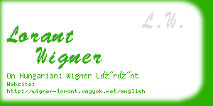 lorant wigner business card